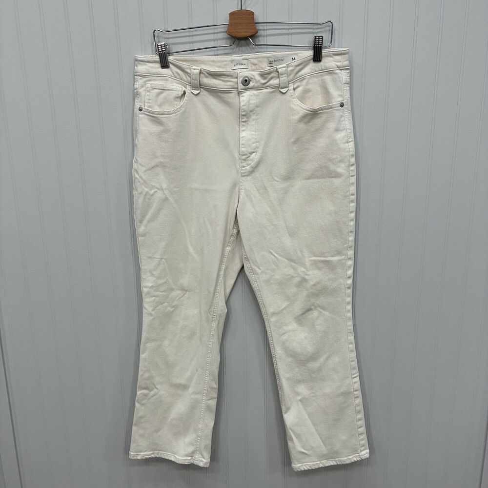 J. Jill Denim Women's Size 14 White Demi Boot Cut Ankle Stretch Denim Jeans